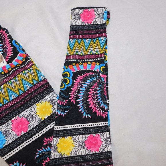 Shosho Womens S/M Winter Fleece Lined Leggings Vibrant Bright Multicolour  - NEW - Picture 6 of 11